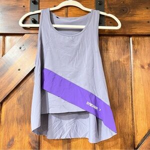 Gymshark Lavender-Gray Tank with Purple Diagonal Panel